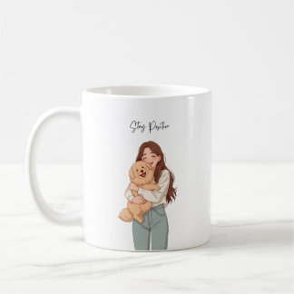 Blij Blijven Mooie Meisje & Hond Knuffelen Mok