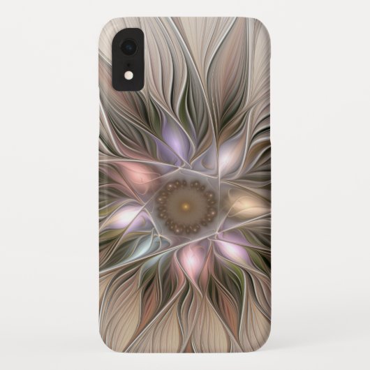 Blij Bloem Abstract Beige Bruin Bloem Fractal Case-Mate iPhone Case (Achterkant)