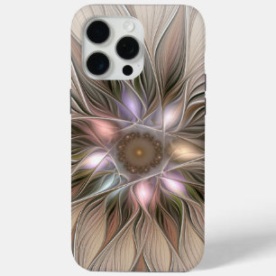 Blij Bloem Abstract Beige Bruin Bloem Fractal iPhone 15 Pro Max Hoesje