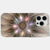 Blij Bloem Abstract Beige Bruin Bloem Fractal Case-Mate iPhone Case (Achterkant (horizontaal))