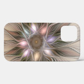 Blij Bloem Abstract Beige Bruin Bloem Fractal Case-Mate iPhone Case (Achterkant (horizontaal))