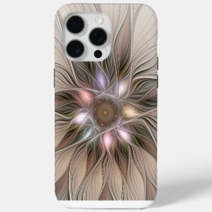 Blij Bloem Abstract Beige Bruin Bloem Fractal iPhone 15 Pro Max Case