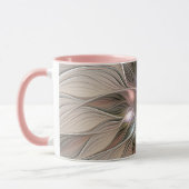 Blij Bloem Abstract Beige Bruin Bloemmotief Fracta Mok (Links)