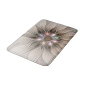 Blij Bloem Abstract Beige Bruine Bloemige Fractal Badmat (Gekanteld)
