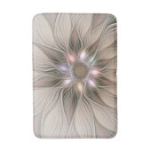 Blij Bloem Abstract Beige Bruine Bloemige Fractal Badmat (Voorkant Verticaal)