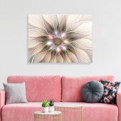 Blij Bloem Abstract Beige Bruine Bloemige Fractal Canvas Afdruk (Insitu (Woonkamer))
