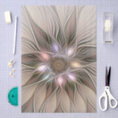 Blij Bloem Abstract Beige Bruine Bloemrijke Fracta Tissuepapier (Craft)