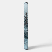 Blij Bloem Abstract Blauw Grijs Bloemig Fractal Case-Mate iPhone Case (Achterkant / Links)