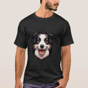 Blij Border Collie Hond Liefhebber Cute Puppy Gezi T-shirt