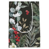 Blij botanisch kerst persoonlijk medium cadeauzakje (Achterkant)