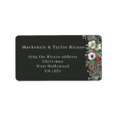 Blij botanisch kerstfeest gepersonaliseerd etiket (Voorkant)