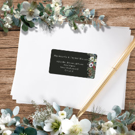 Blij botanisch kerstfeest gepersonaliseerd etiket