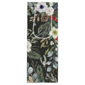 Blij botanisch kerstfeest gepersonaliseerd wijn cadeautas (Voorkant)
