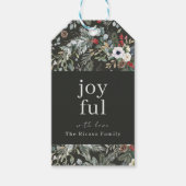Blij botanisch Kerstmis Persoonlijk Cadeaulabel (Voorkant)