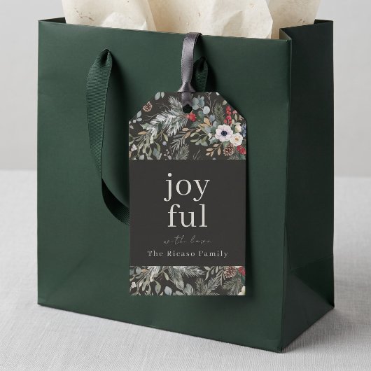 Blij botanisch Kerstmis Persoonlijk Cadeaulabel