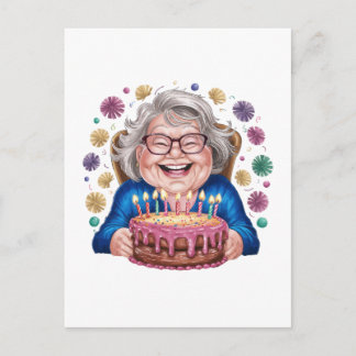 Blij Bril Oma Verjaardag Grafisch Briefkaart
