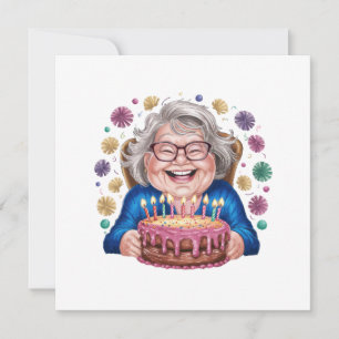 Blij Bril Oma Verjaardag Grafisch Kaart