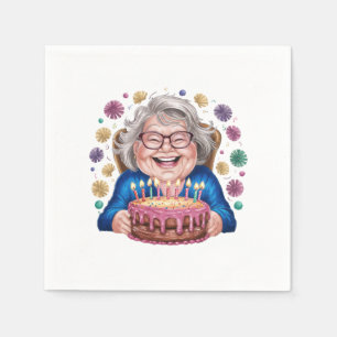 Blij Bril Oma Verjaardag Grafisch Servet