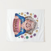 Blij Bril Oma Verjaardag Grafisch Wandkleed (Voorkant (horizontaal))