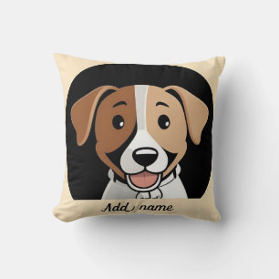 Blij bruin puppy hond voor kinderkamer decoratie kussen