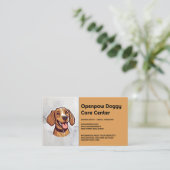 Blij Bruin Puppy Lachend Visitekaartje (Staand voorkant)