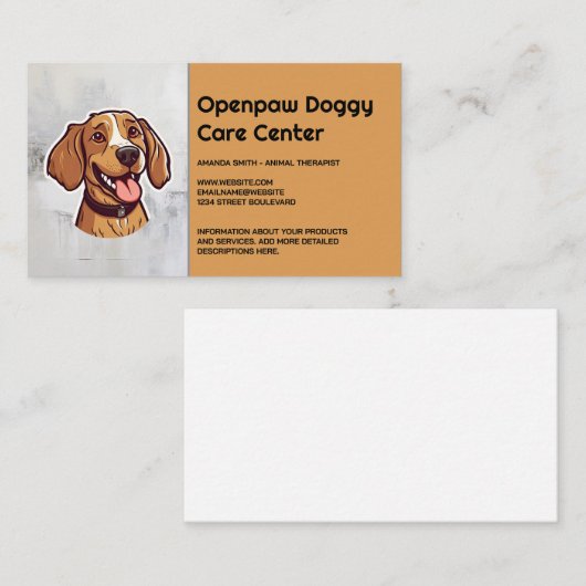 Blij Bruin Puppy Lachend Visitekaartje (Voorkant / Achterkant)