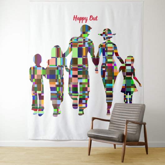 Blij buiten wandtapijt wandkleed (In situ)