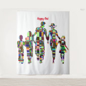 Blij buiten wandtapijt wandkleed (Voorkant)