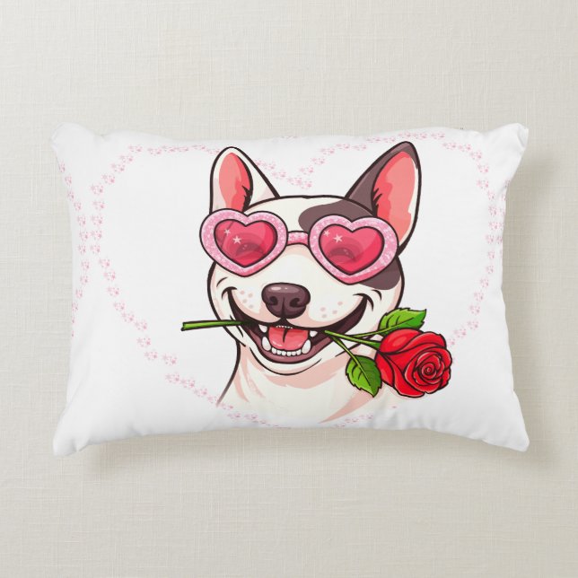 Blij bull terrier accent kussen (Voorkant)