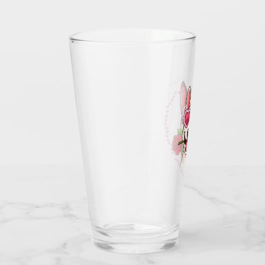 Blij bull terrier glas (Rechts)