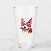 Blij bull terrier glas (Voorkant)