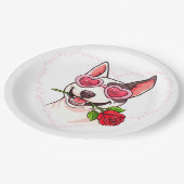 Blij bull terrier papieren bordje (Gekanteld)