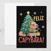 Blij Capybara Elf Kerstmis Kerstboom  Kaart (Voorkant / Achterkant)