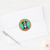 Blij Cartoon Hond Ronde Sticker (Envelop)