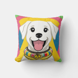 Blij Cartoon Hond Schattig Pretig Huisdier Liefheb Kussen