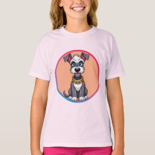🌸 Blij Cartoon Pup Vrolijke Glimlach Knusse Stijl T-shirt
