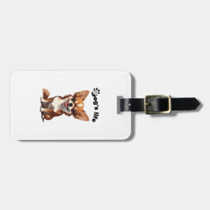 Blij Chihuahua � Leuke Design voor Hondenliefhebbe Bagagelabel