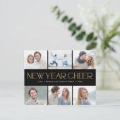 Blij collage Gelukkig Nieuwjaar Wenskaart Feestdagenkaart (Staand voorkant)