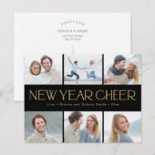 Blij collage Gelukkig Nieuwjaar Wenskaart Feestdagenkaart (Voorkant / Achterkant)