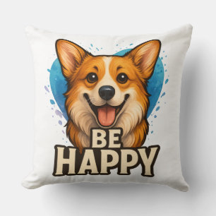 Blij Corgi Schattig Hond Liefhebber Ontwerp voor P Kussen