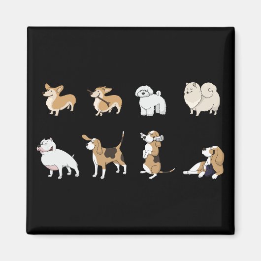 Blij corgis magneet (Voorkant)