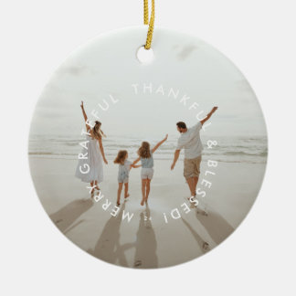 Blij DANKBAAR DANKBAAR & GESEGEND foto jaar Keramisch Ornament