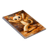 Blij Dansende Kat Whimsical Kunst Notitieboek (Rechterzijde)