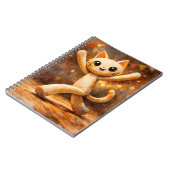 Blij Dansende Kat Whimsical Kunst Notitieboek (Linkerzijde)