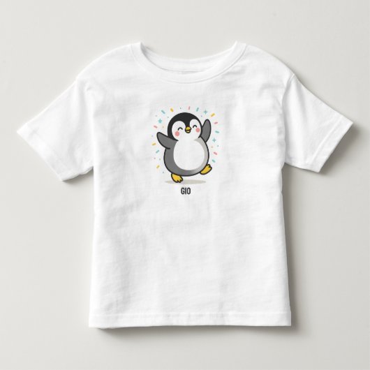 blij dansende Pinguïn Aangepaste Kinderen Illustra Kinder Shirts (Voorkant)