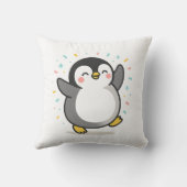 blij dansende Pinguïn Aangepaste Kinderen Illustra Kussen (Achterkant)
