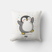 blij dansende Pinguïn Aangepaste Kinderen Illustra Kussen (Voorkant)