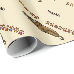 Blij dat de bruisende Dog Gift Wrap het aanpast! Cadeaupapier