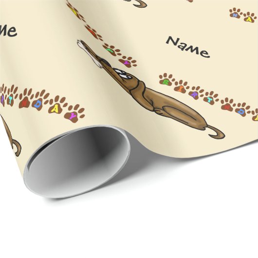 Blij dat de bruisende Dog Gift Wrap het aanpast! Cadeaupapier (Rol Hoek)