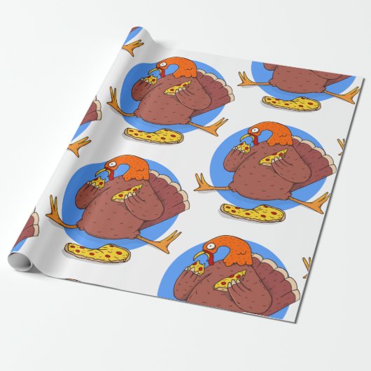 blij dat deanksgiving turkey pizza grappig cadeaupapier (Uitgerold)